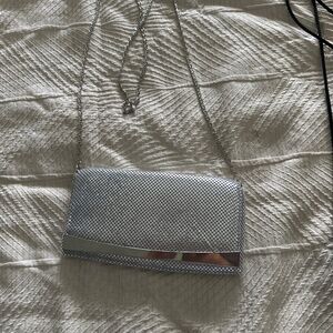Silver sparkle dress purse